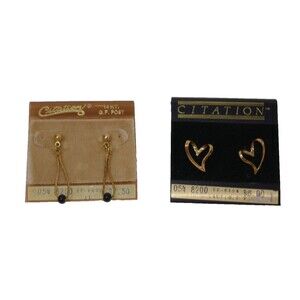 Citation 14KT GF Post Earrings ~ Dangle & Heart